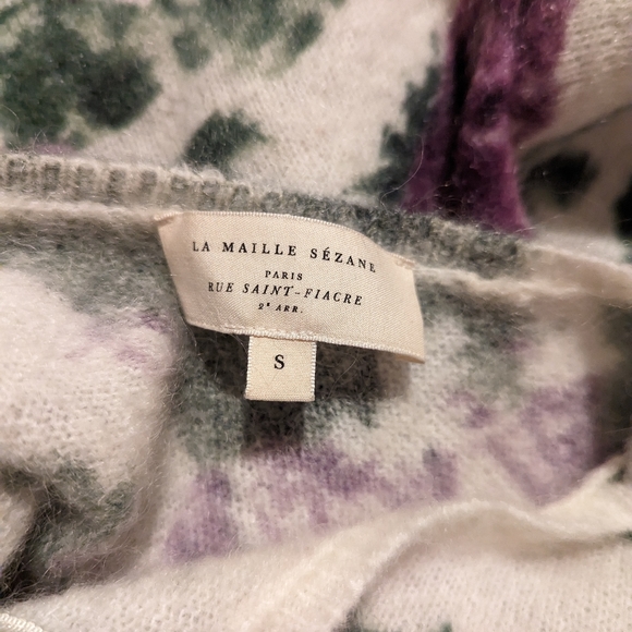 Sezane Cream and Green Floral Sweater - Picture 7 of 9